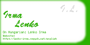 irma lenko business card